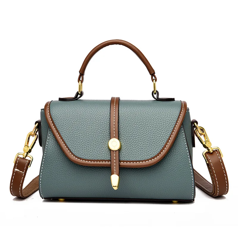 

Fashion Genuine Leather Small Bag for Women 2023 Popular Contrast Color Handbag Classic Single Arrow Women's Small Square Bag