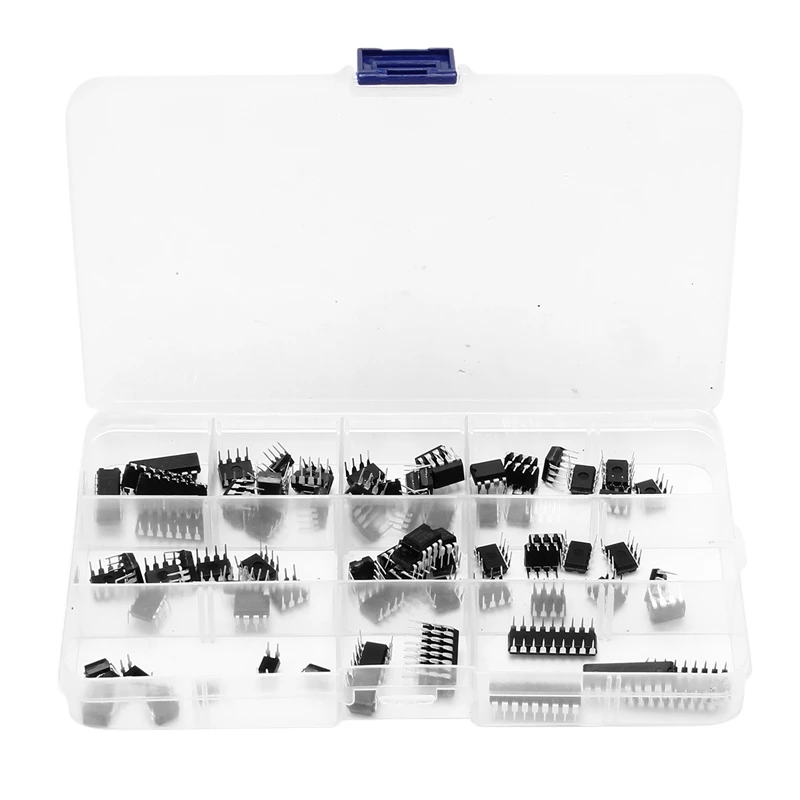 

85 Pieces 10 Types Integrated Circuit Chip Assortment Kit, DIP IC Socket Set for Opamp Single Precision Timer Pwm