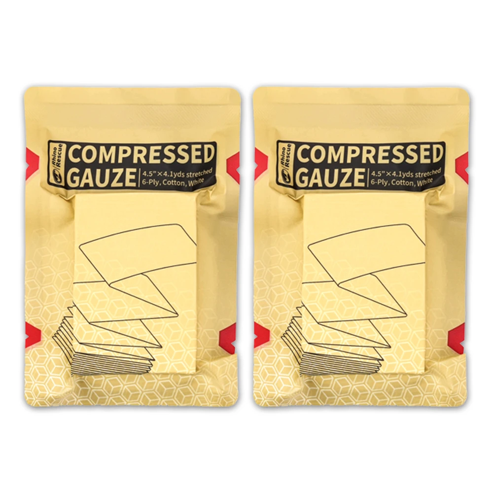 Стерильная сжатая Марля RHINO для аварийной повязки на рану первой помощи кемпинга