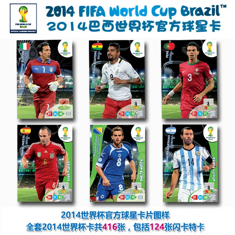Фото Коллекционные карточки Panini 2014 FIFA World Cup Brazil: Оригинальный импорт из Италии, полный набор для демонстрации, коллекция футболистов, подарок, игрушки №3