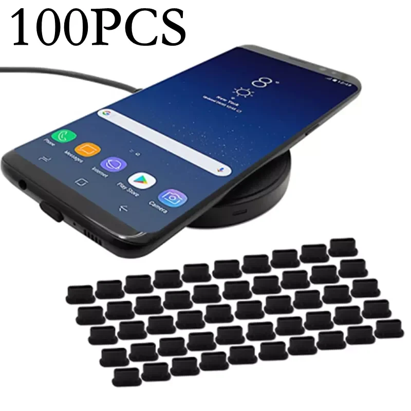 

100-5PCS Silicone Dust Plug Mobile Phone Charger Port Dustproof Plugs Cap For iPhone Samsung Type C Android Redmi Mi Power Bank