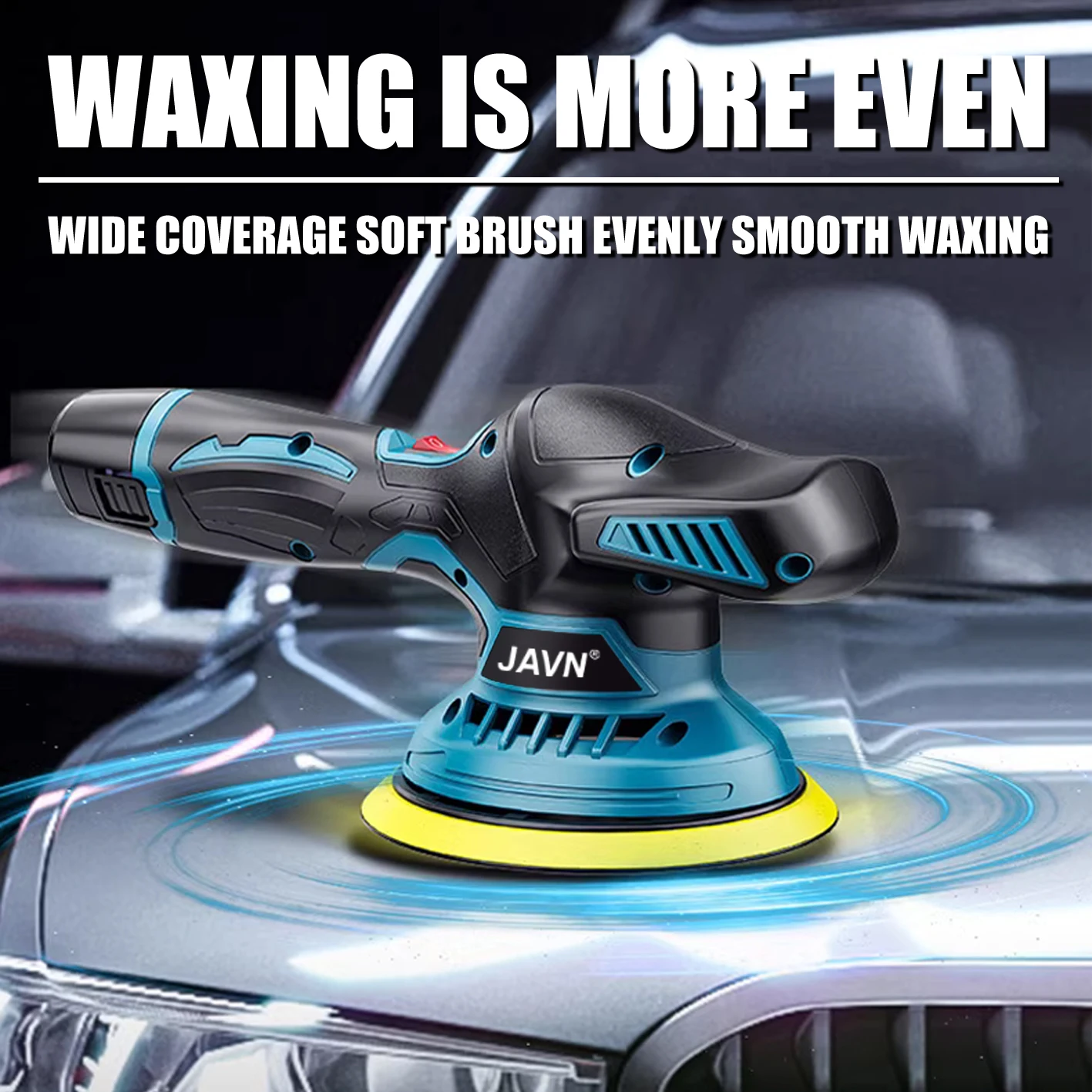 JAVN 5000RPM Cordless Mini Polisher 6Gears Car Polishing Machine 12V Electric Cars Polish Machines Adjustment Speeds Power Tool