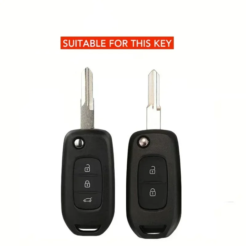 For Renault Duster Megane Sandero Kangdoo Captur Twingo Leather Car Key Cover Case Holder New 2/3 Buttons Skin