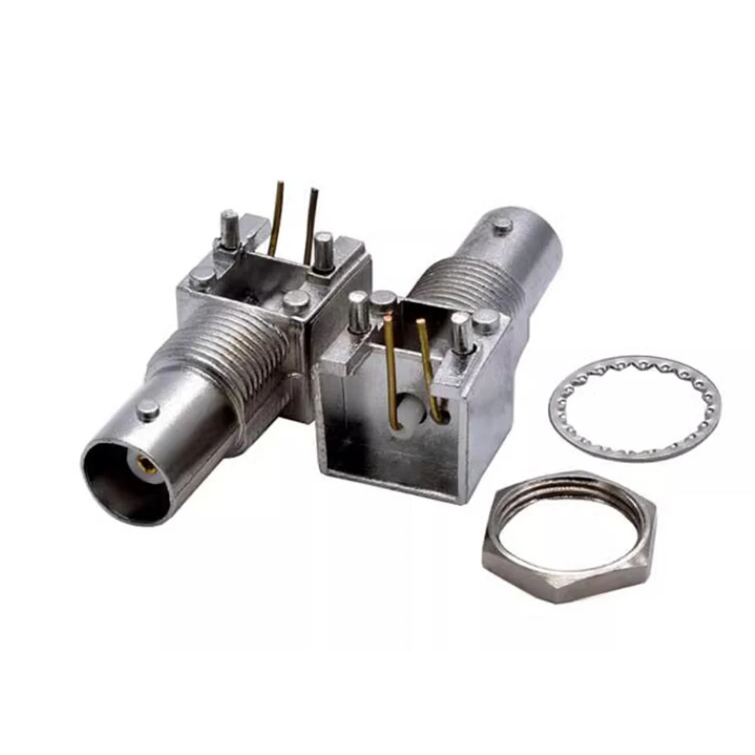 2 шт. BNC Гнездовой разъем радиочастотный коаксиальный с гайкой прямоугольный