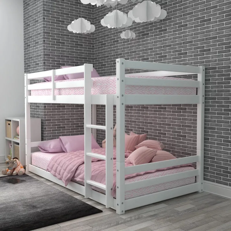 

Campbell Wood Twin Over Twin Floor Convertible Bunk Bed, White