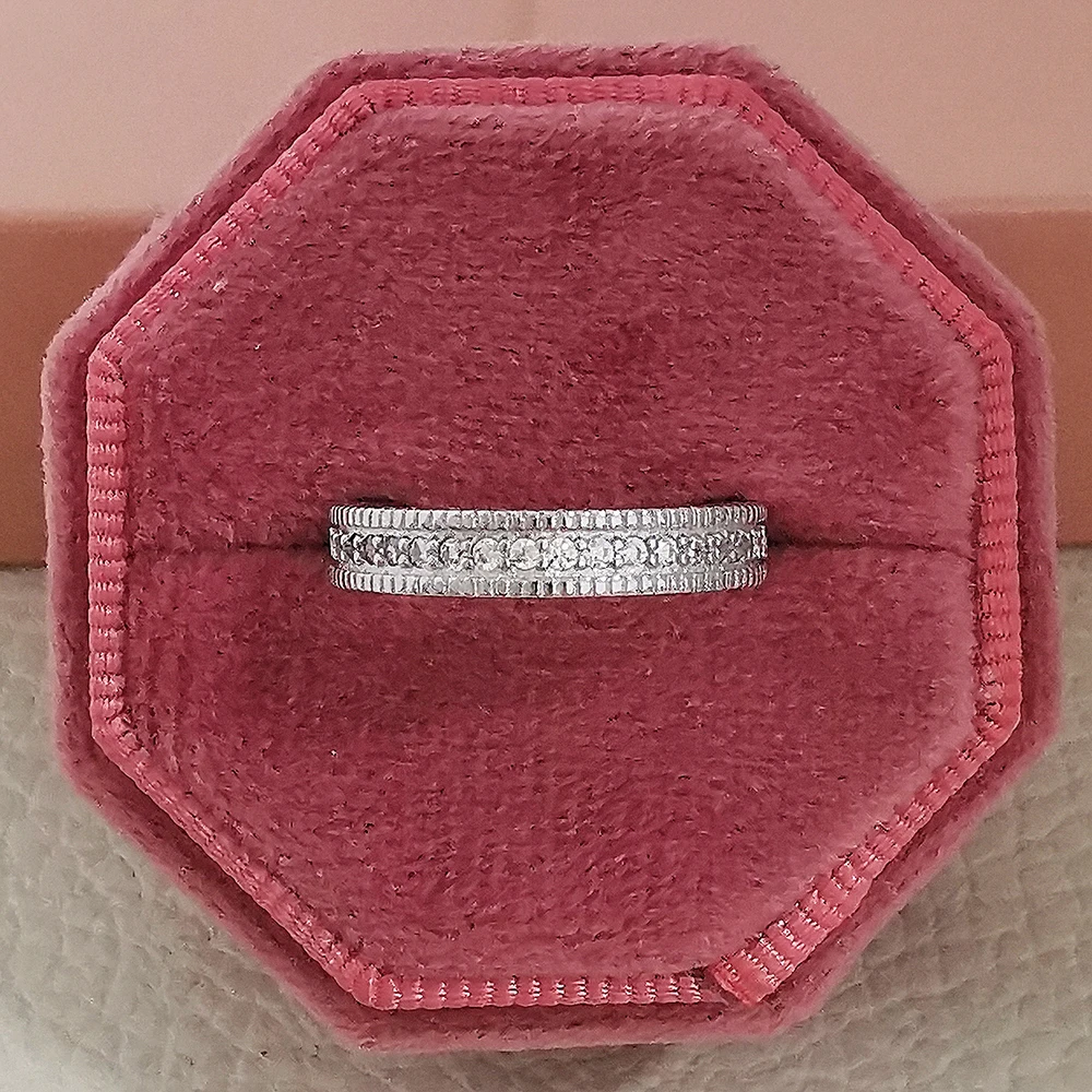 

Real 925 Sterling Silver Eternity Band Ring Finger for Women Pure Wedding Engagement Bridal Christmas Gift Wholesale R3408AS