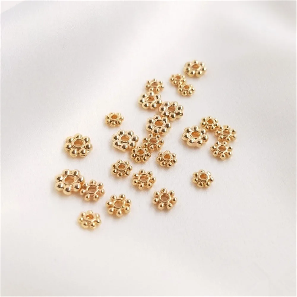 

14K Gold Filled Plated Snowflake diy handwork accessories bracelet necklace jewelry spacer loose bead material