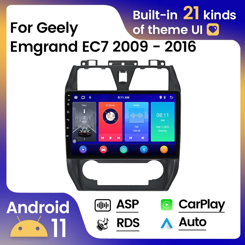 

Android 11 8G 128G 2DIN Car Radio Stereo For Geely Emgrand EC7 2009 - 2016 Multimedia Video Player Headunit Carplay+Auto WIFI