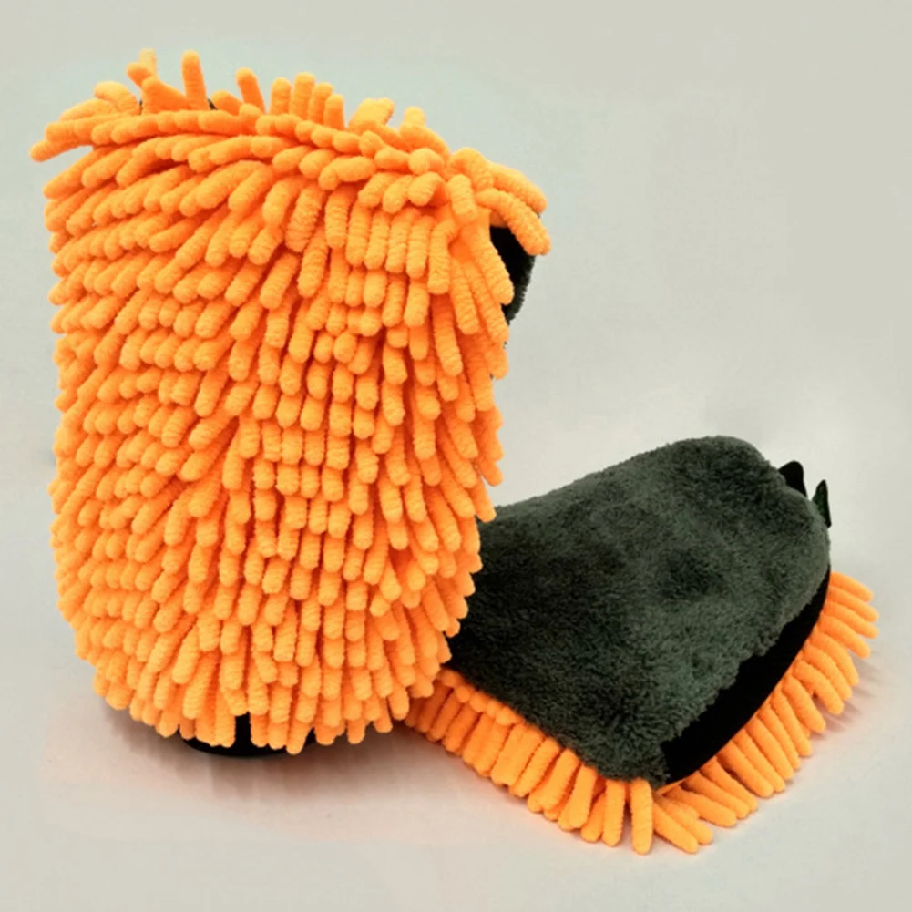 

2 Pcs Microfiber Car Wash Gloves Car Cleaning Tool Multi-function Yellow /blue/Orange 26*19cm Cleaning Agent Polish For Kitchen