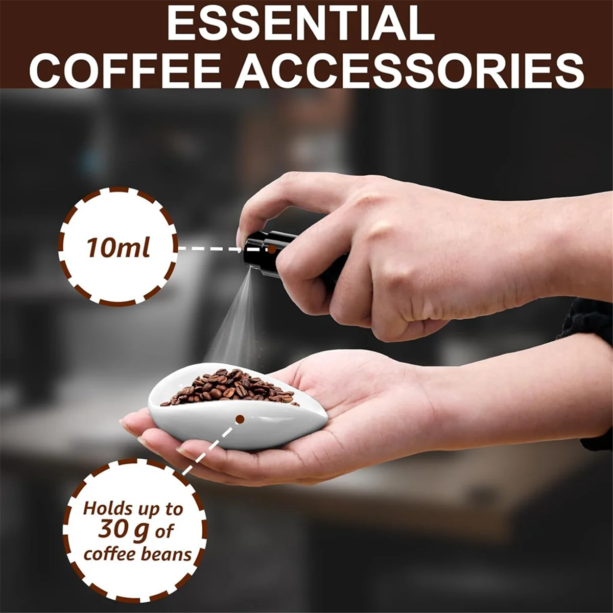 Зернистость кофейных зерен и RDT бутылка-распылитель ложка набор из 3 предметов