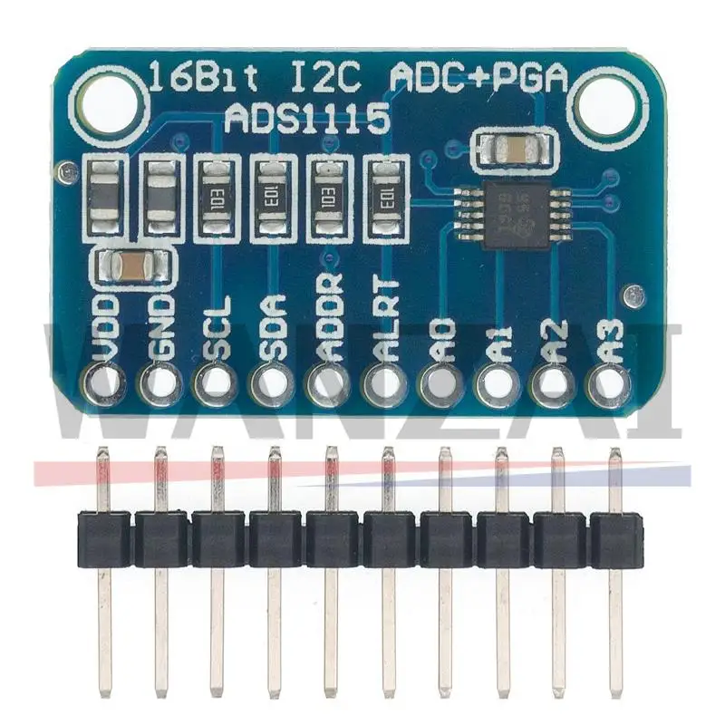Модуль ADC 16 бит I2C ADS1115 4-канальный с усилителем Pro Gain макетная плата RPi | Электронные