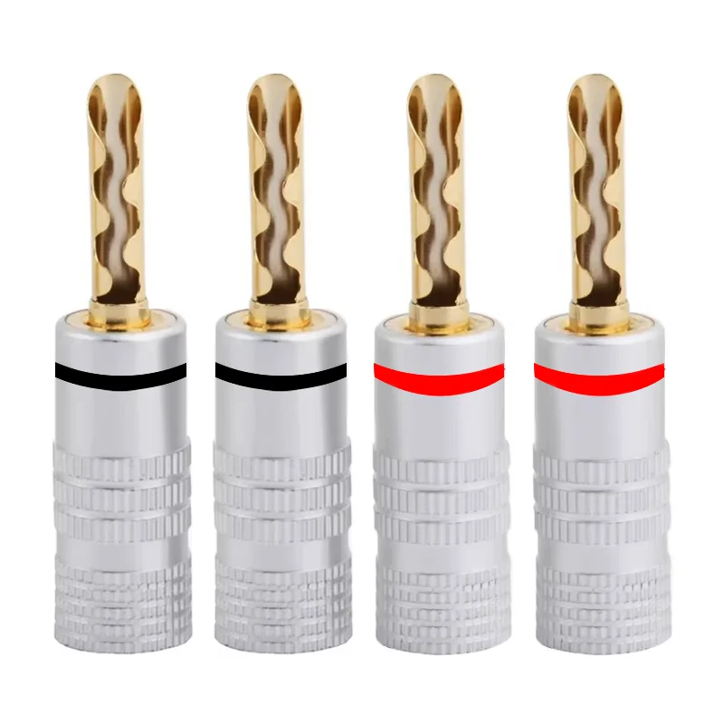 

4 шт. золотистые разъёмы бананы BFA 4 мм черные и красные