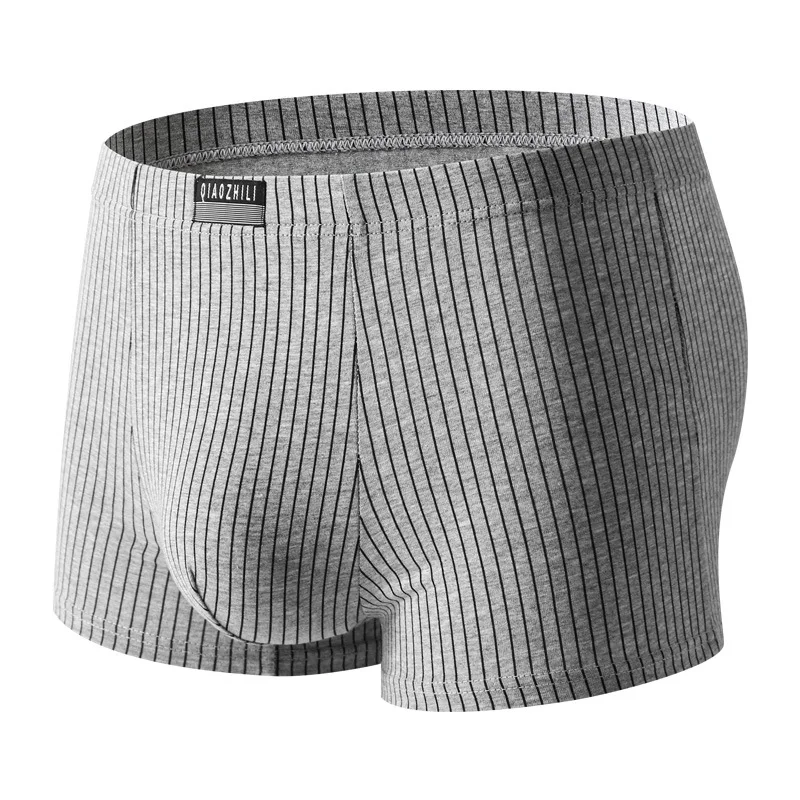 FK 4Pcs Men's Sexy Fashion Boxer Shorts Striped Cotton Underwear Underpants Knickers Patchwork Boxer 2023 New Arrival Panties