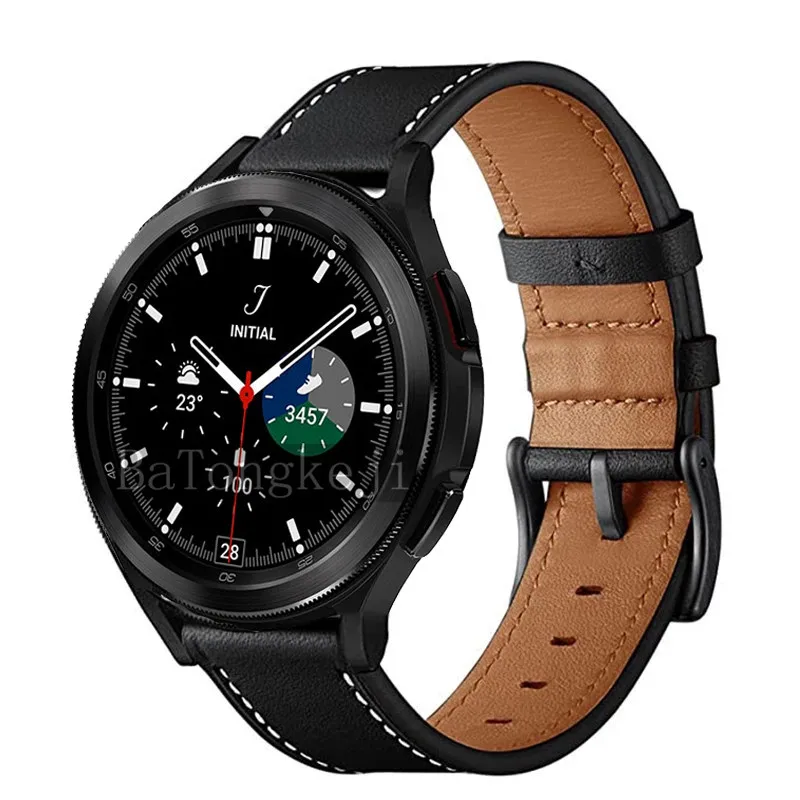 20mm Metal Strap For Samsung Galaxy Watch 4 Classic 46mm Smart Watch For Galaxy Watch 4 44mm Bracelet Genuine Leather Watchbands