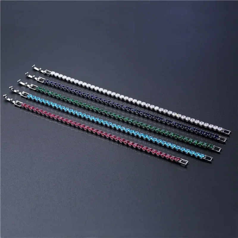 Браслет-цепочка мужской/женский теннисный с фианитом 4 мм