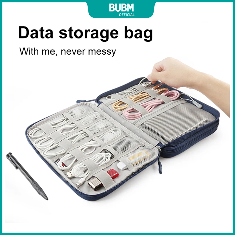 

BUBM Travel Bags Single/Double Layer Data Cable U Disk Storage Bags Organizer Portable Earphone Gadget Case Protection Bag