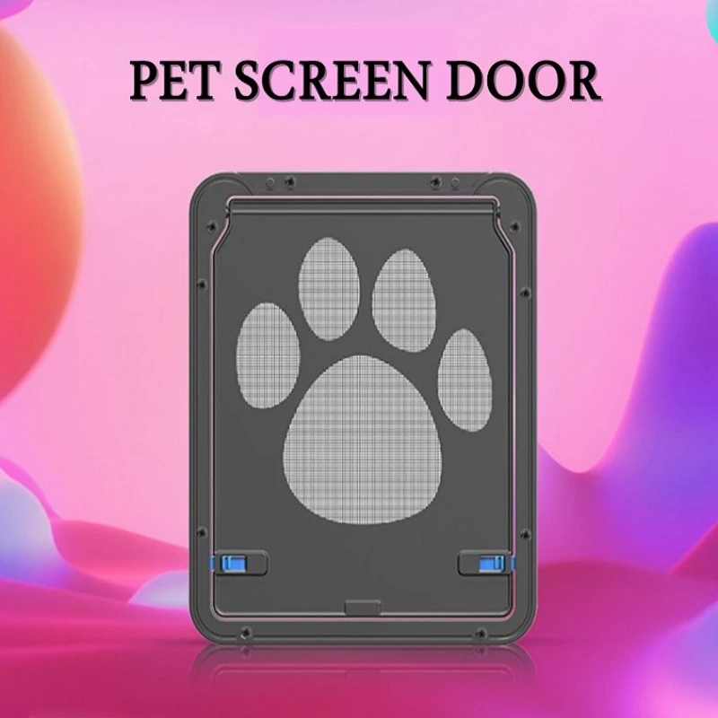 

Дверь для домашних животных, безопасная Запираемая Магнитная экранная дверь для собак, кошек, оконные ворота для домашних животных, свободно модные красивые узоры, легкая установка