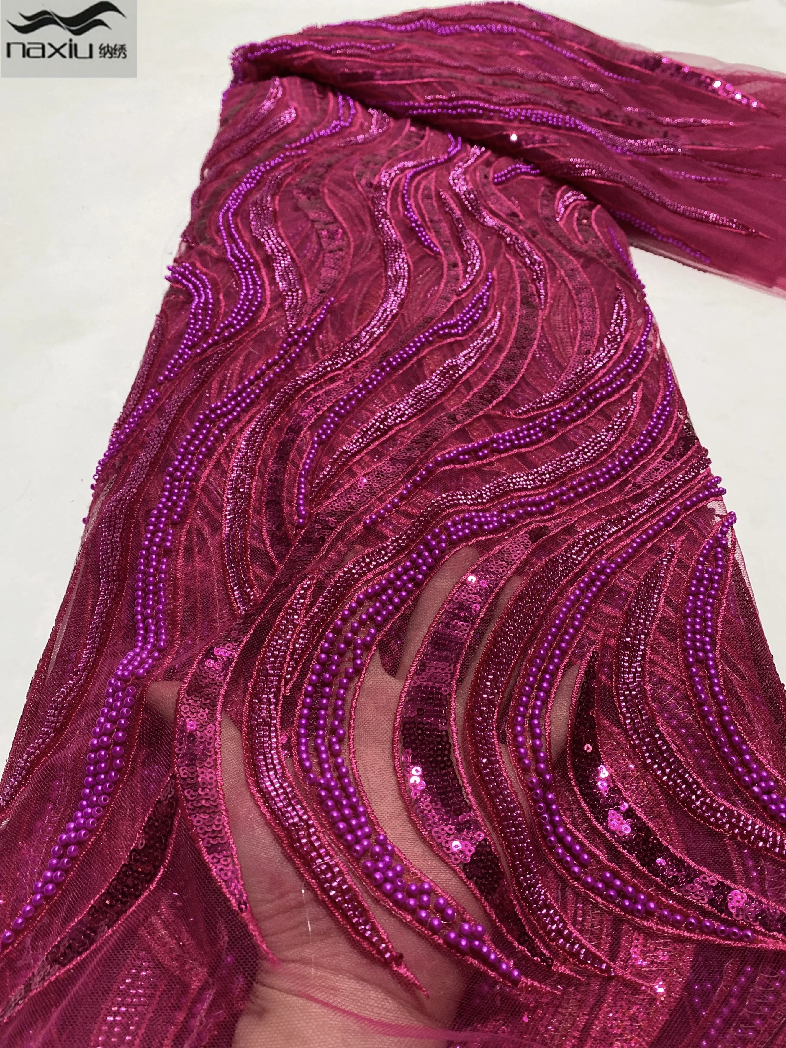 

Роскошная Тяжелая кружевная ткань Madison, нигерийская французская вышивка, кружевные Блестки для вечернего платья