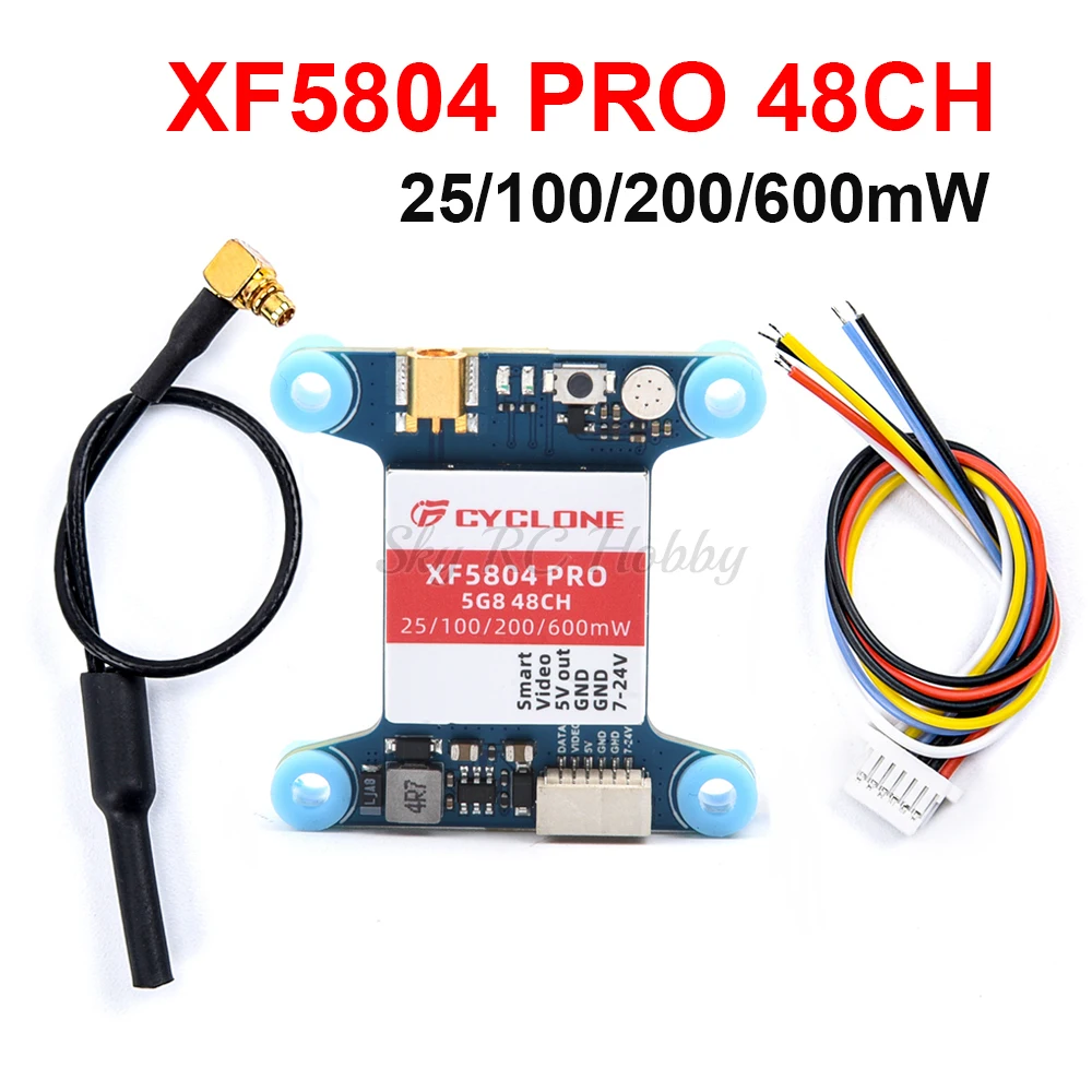 

Cyclone XF5804 PRO FPV Video Transmitter 5.8G 48CH 25 / 100 / 200 / 600mW Switchable OSD adjustable MMCX VTX