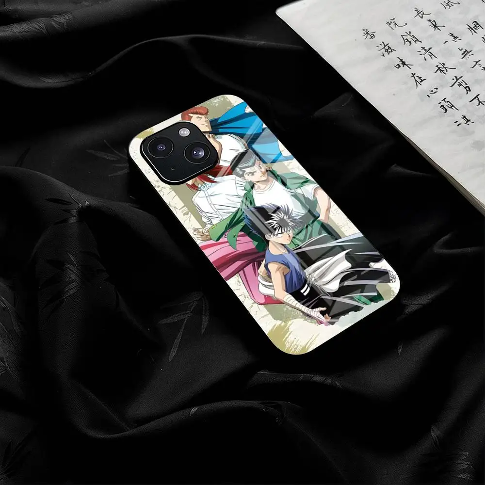 Чехол для телефона YuYu Hakusho для iPhone 17 Air 16 E 15 Plus Pro Max, стеклянная рамка-накладка, жесткий корпус (art.: 3920dc186355c) - 3920dc186355c