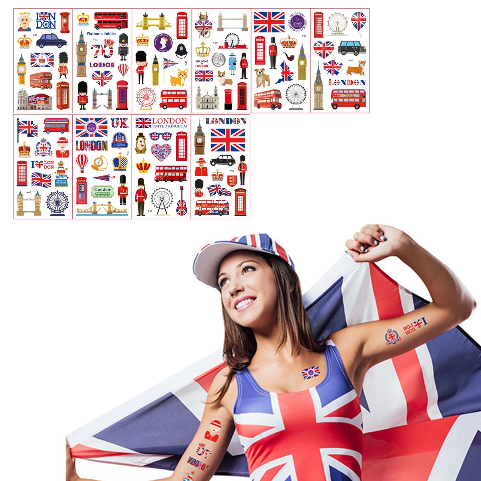 

British Flag Tattoo Stickers Union Jack Flag Tattoo Stickers British Flag Tattoo United Kingdom UK Flag Tattoo Stickers