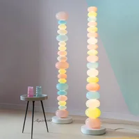 Modern Candy Rainbow Floor Lamp Colourful Macaron Ins Standing Lamp for Girl Bedroom Living Room Decor Cream Creative Table Lamp
