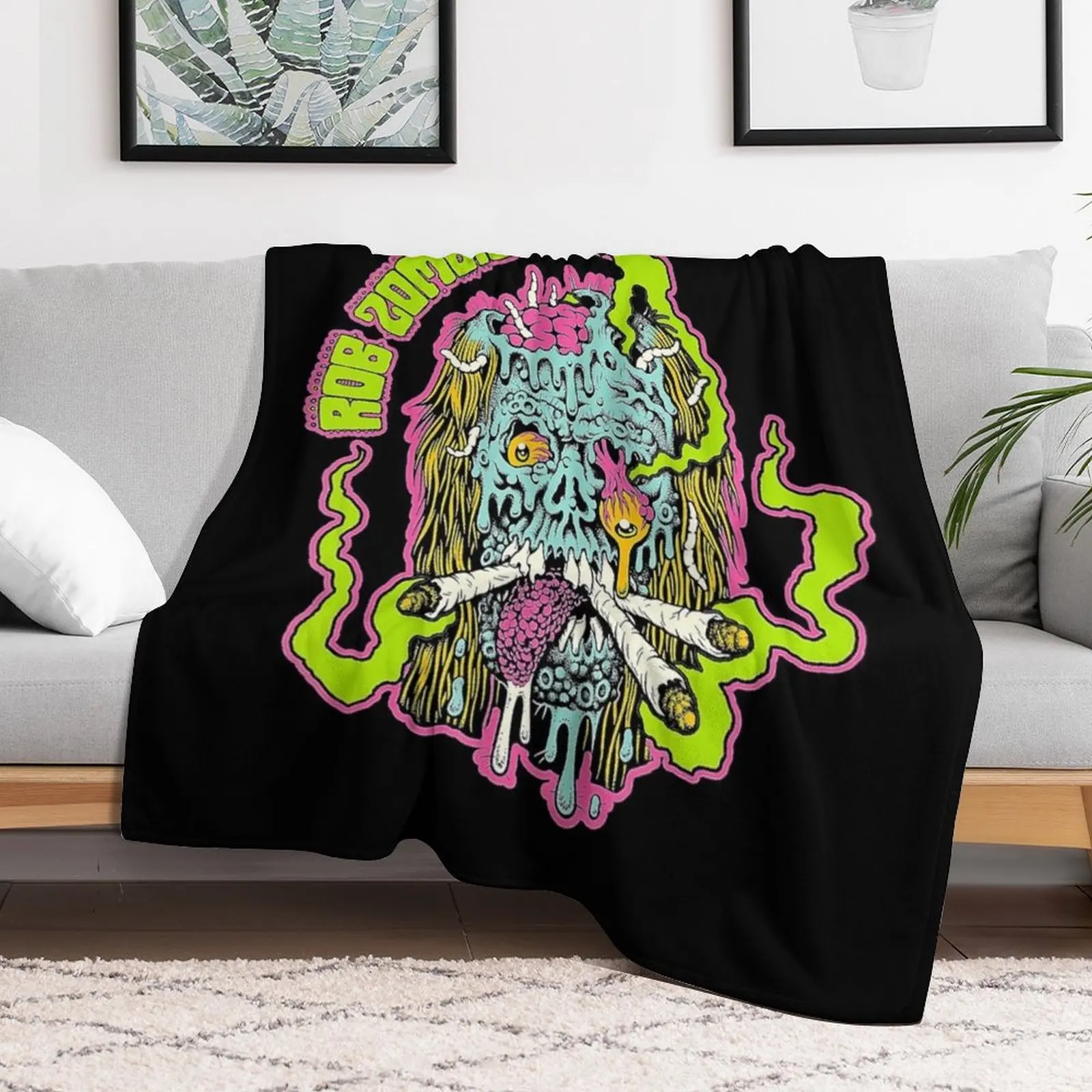 Rob Zombie – Дымчатое одеяло с травой роскошные утолщенные одеяла для пляжа Polar