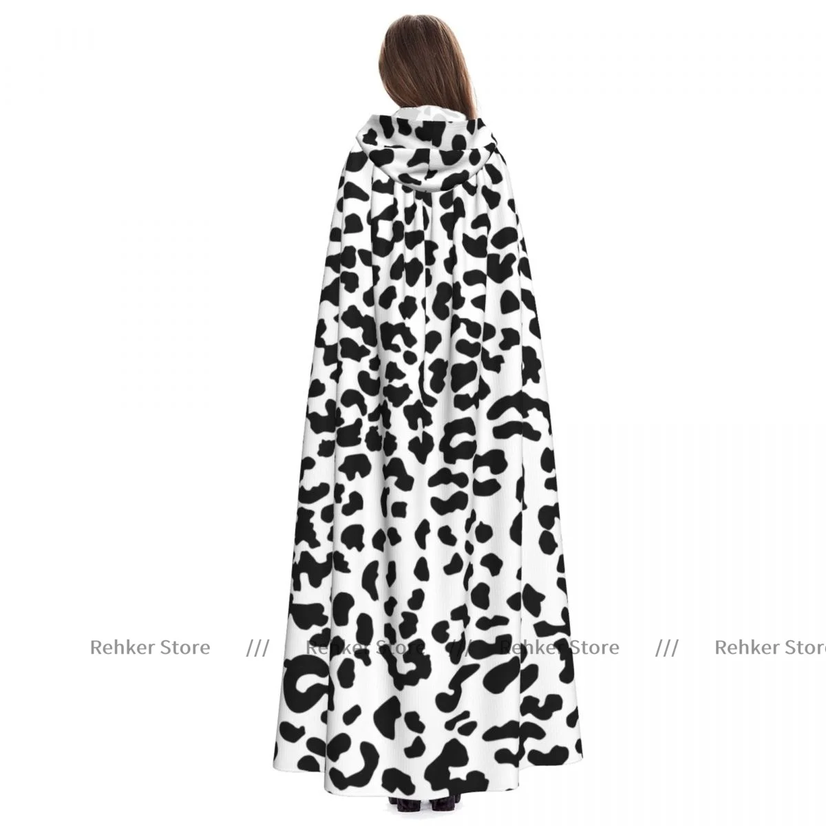 Черно-белая накидка с леопардовым рисунком капюшоном для косплея