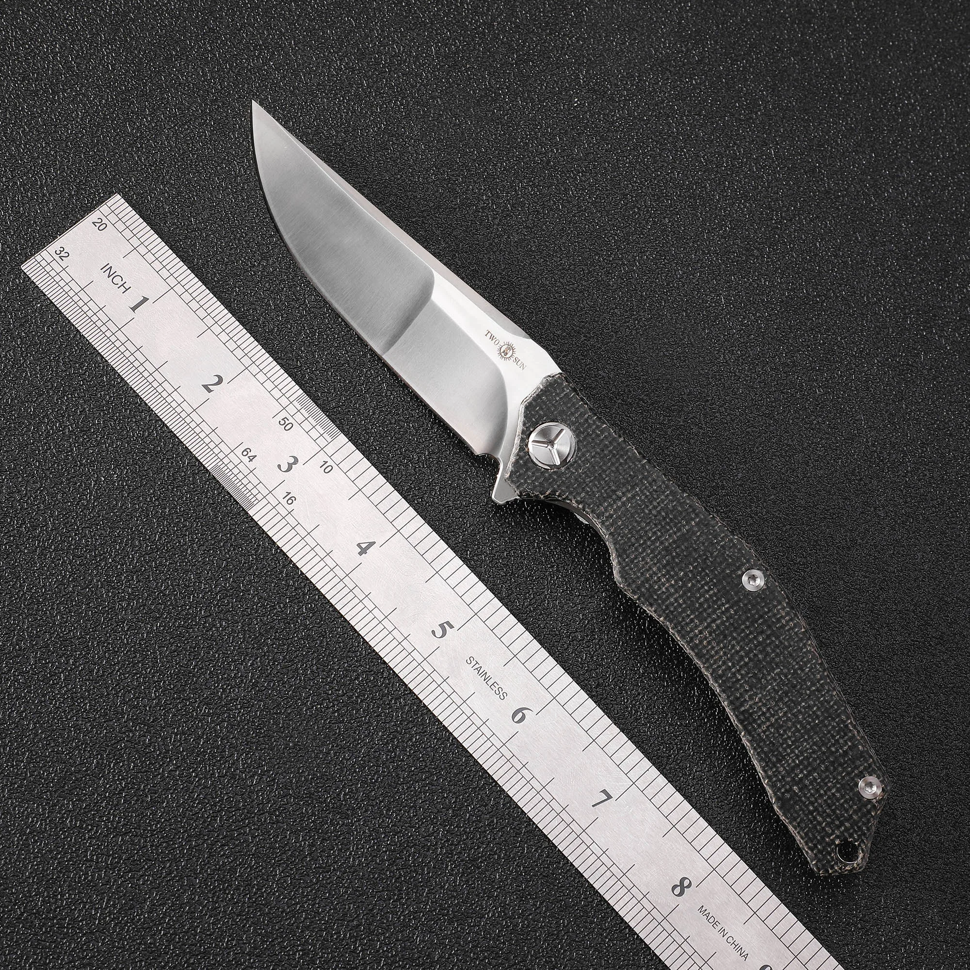 TWOSUN TS392 Складные карманные ножи с льняной ручкой D2 Сталь Открытый Кемпинг