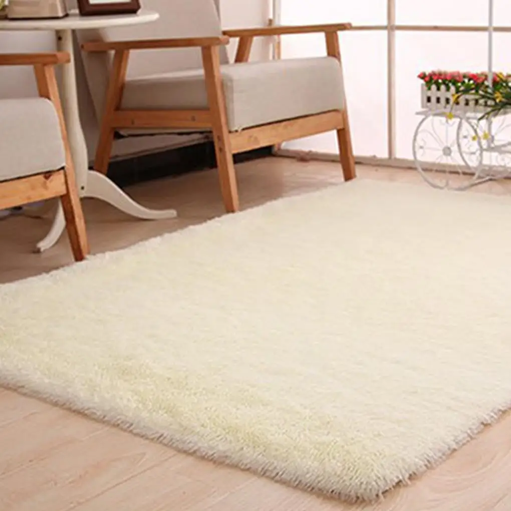 

Rectangle Soft Plush Area Rugs Anti-Skid Home Bedside Rugs Carpet Bedroom Floor Shaggy Mat
