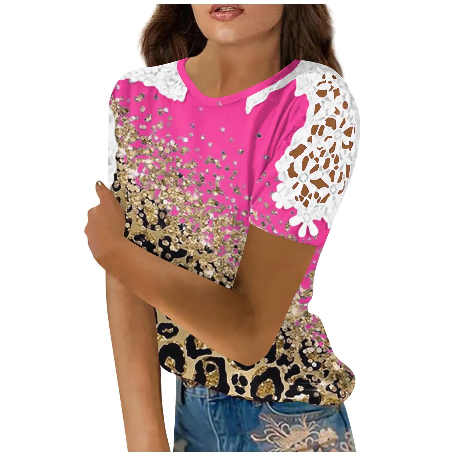 

Модная одежда в Корейском стиле для женщин, летняя футболка с цветочным принтом для женщин, Новая Элегантная одежда Y2k, женские блузы