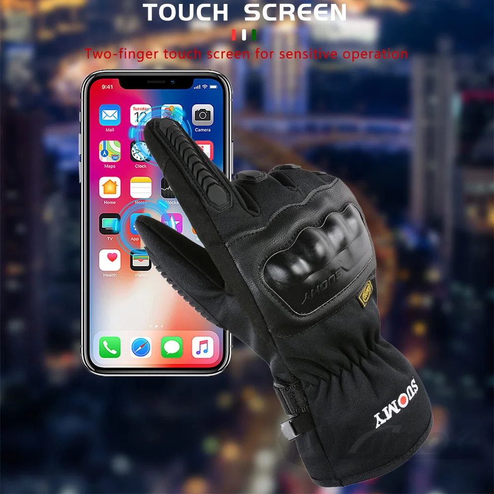 Мотоциклетные Перчатки SUOMY зимние водонепроницаемые ветрозащитные ранцы теплые