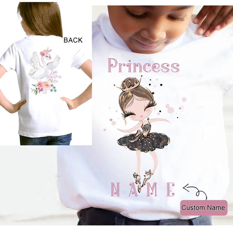 Princess T Shirt  for Girl Shirt Custom Name Summer Clothes Teen Girls Clothing Children Gift Kids Clothes Girls 8 To 12 Parties