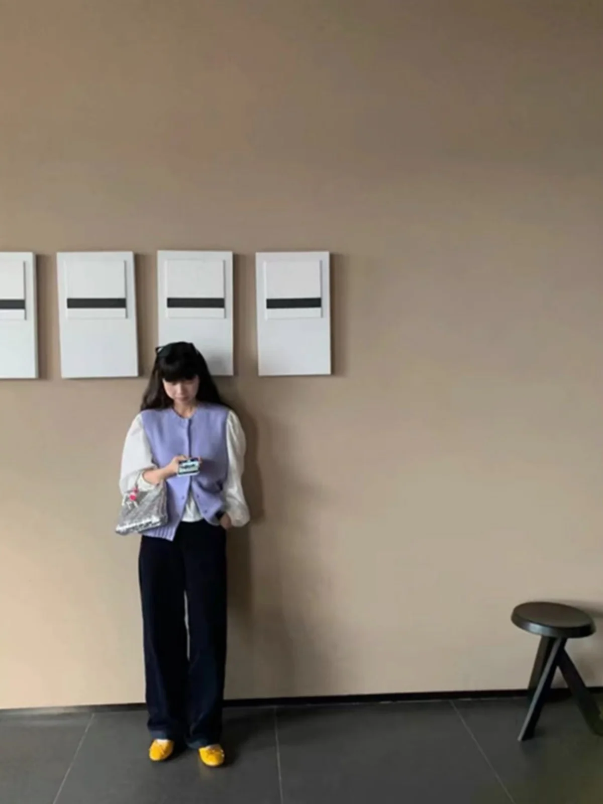 Western Sle Высококачественный популярный фиолетовый вязаный кардиган с круглым