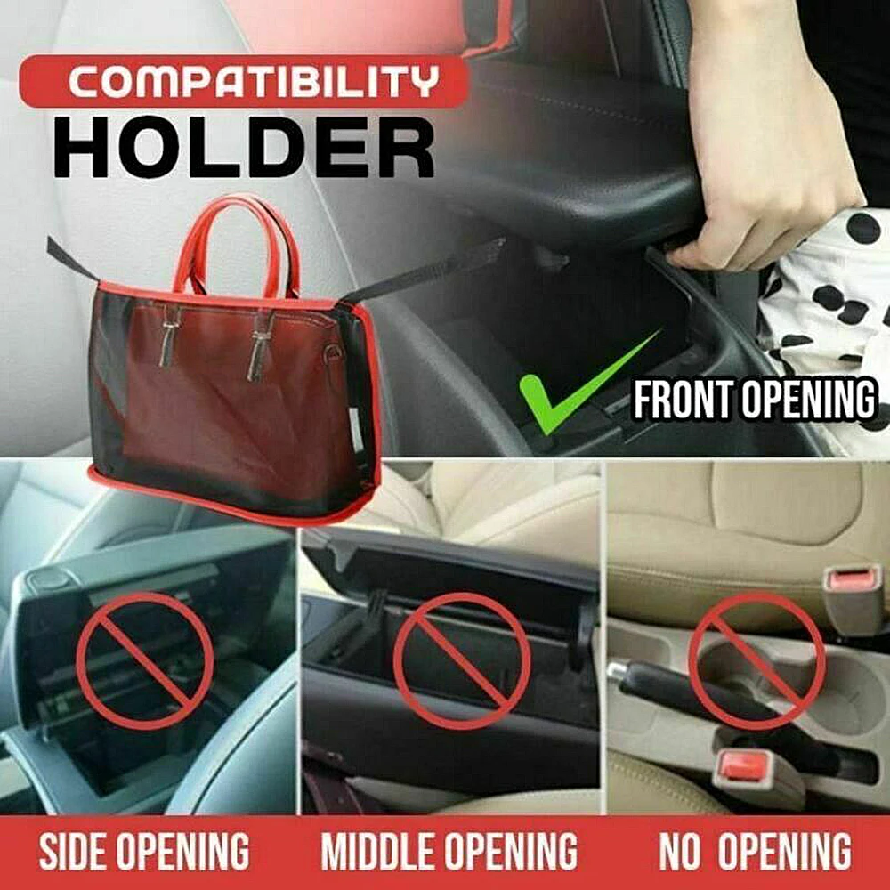 

Lightweight Bag Storage Seat Accessories Black&Red Car Flexible Mesh Net Universal Handbag Holder High Quality
