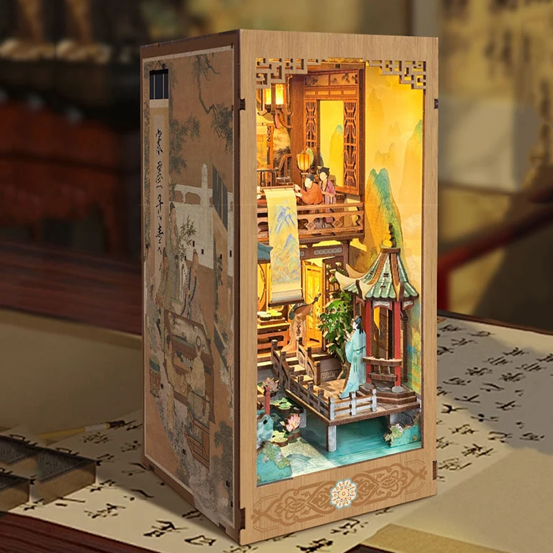 DIY деревянный книжный уголок набор картинок в статуэтках династии Сун миниатюры