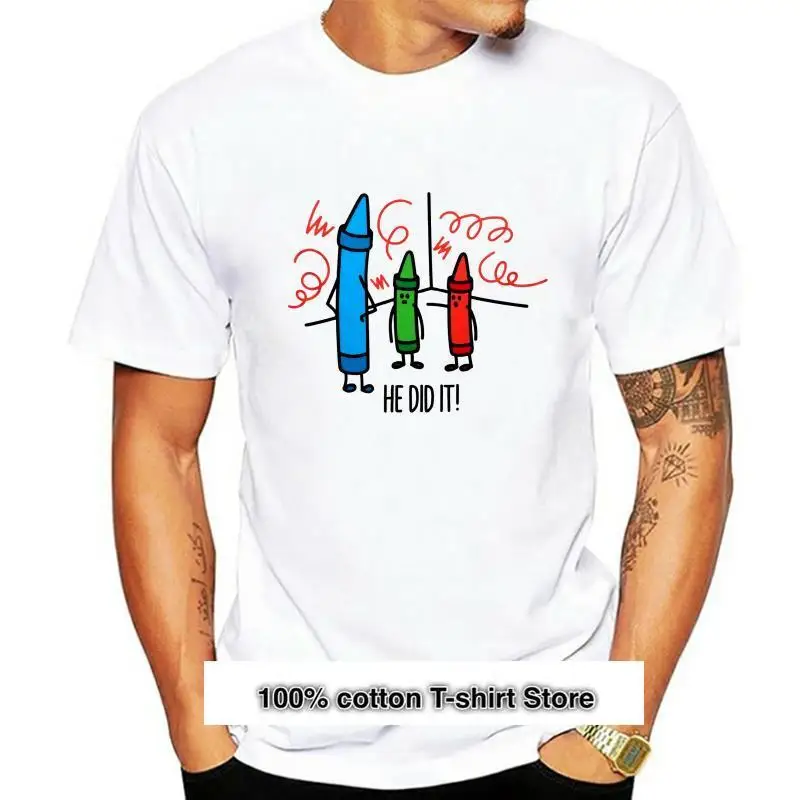 

Camiseta para hombre y mujer, camisa de crayones, He did it wasco