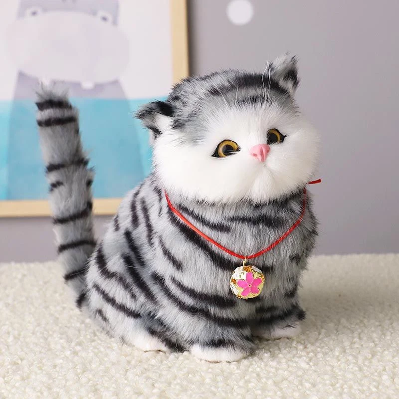 

NEW Plush Toys Simulation Cat Doll Children's Toy Kitten Model Fake Cat Realist Plush Cat Doll Birthday Present Children's Gifts