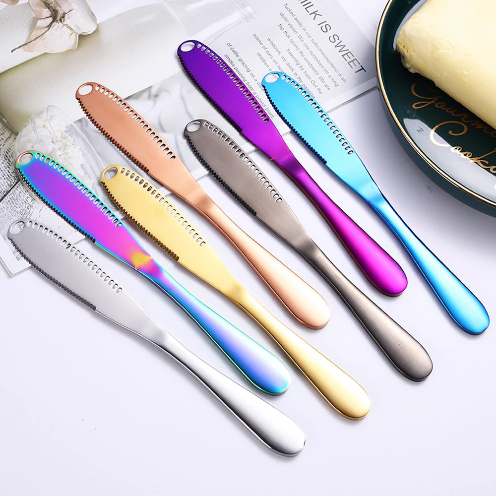 

Stainless Steel Cream Knife Butter Cutter Knife Multifunctional Bread Jam Knife Cheese Spreaders Kitchen Utensil Knife Tools