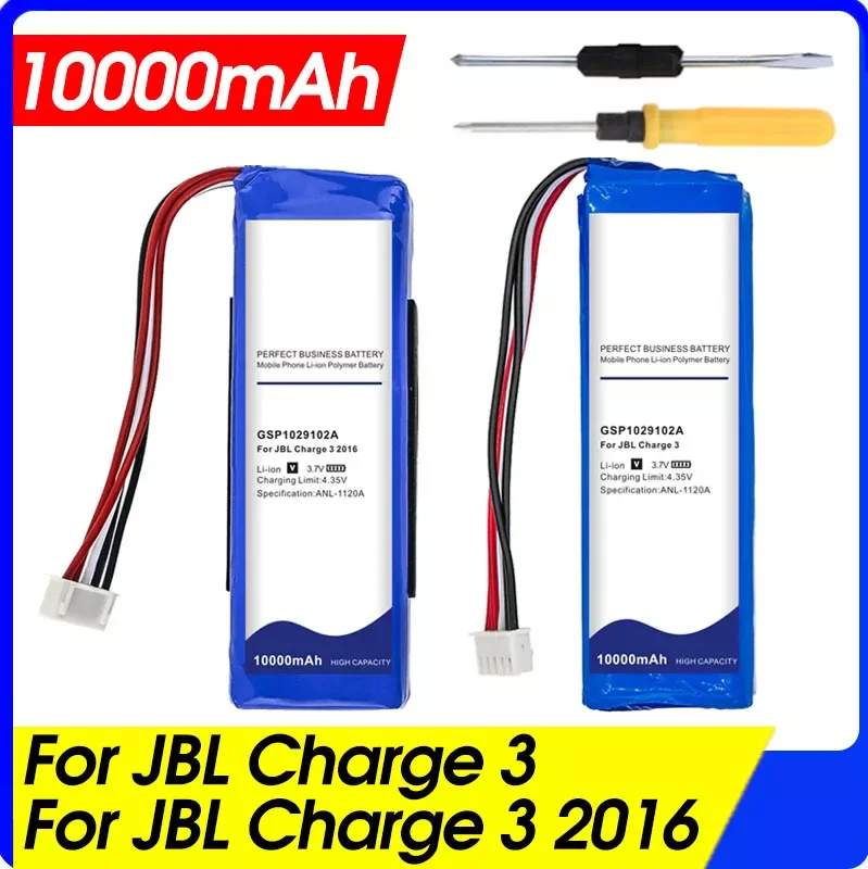 

NEW2023 10000mah Gsp1029102a Battery for Jbl Charge3 Charge 3 2016 Version Wireless Bluetooth Speaker Bateria