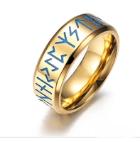 viking ring nordic rune letters men and women titanium steel luminous luminous ring nordic style jewelry