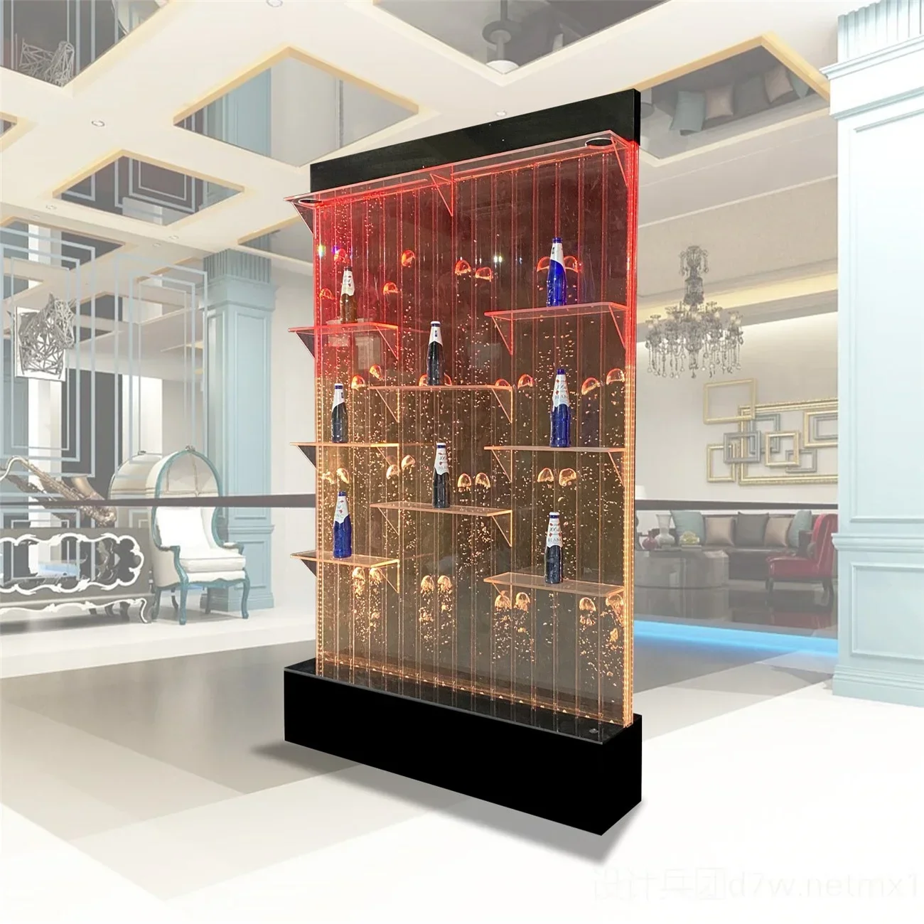 Настенная витрина для вина с подсветкой