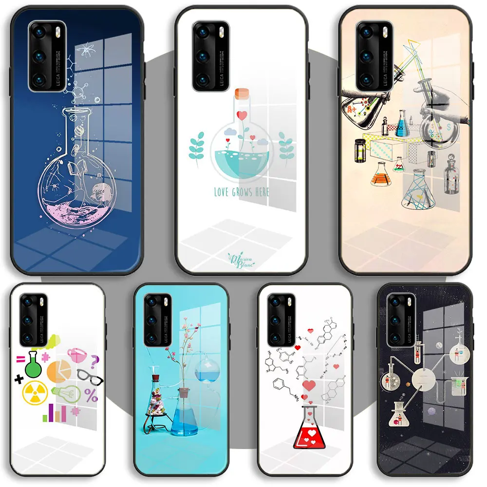 Чехол из закаленного стекла с жидкостью для Huawei P40 P30 P20 Pro Lite Plus P30lite P40lite E P Samrt 2020