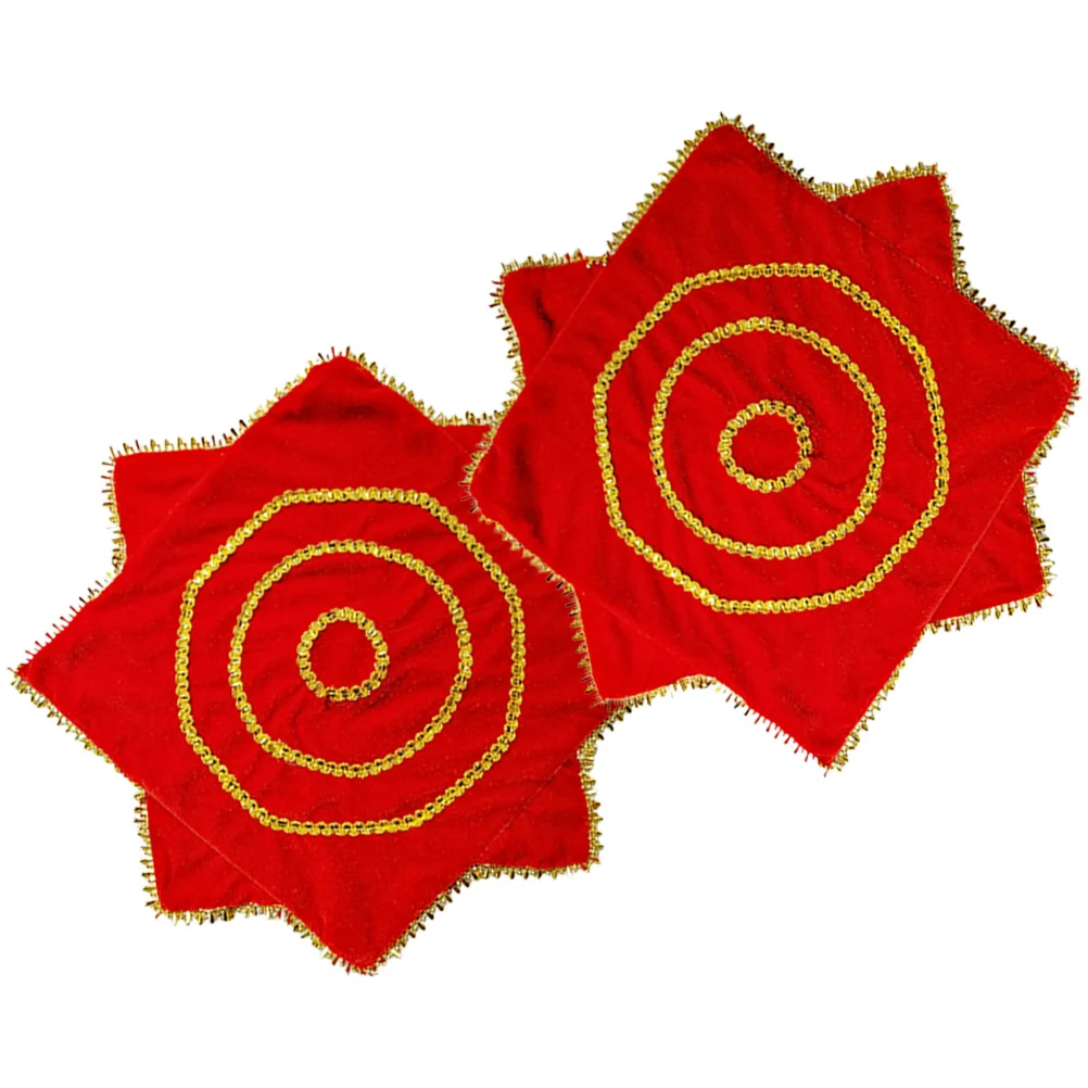 

2 Pcs Two Handkerchiefs Prom Props Chinese Dance Supplies Turn Towel Traditional Folk Scarf Cloth Red Dance Handkerchief