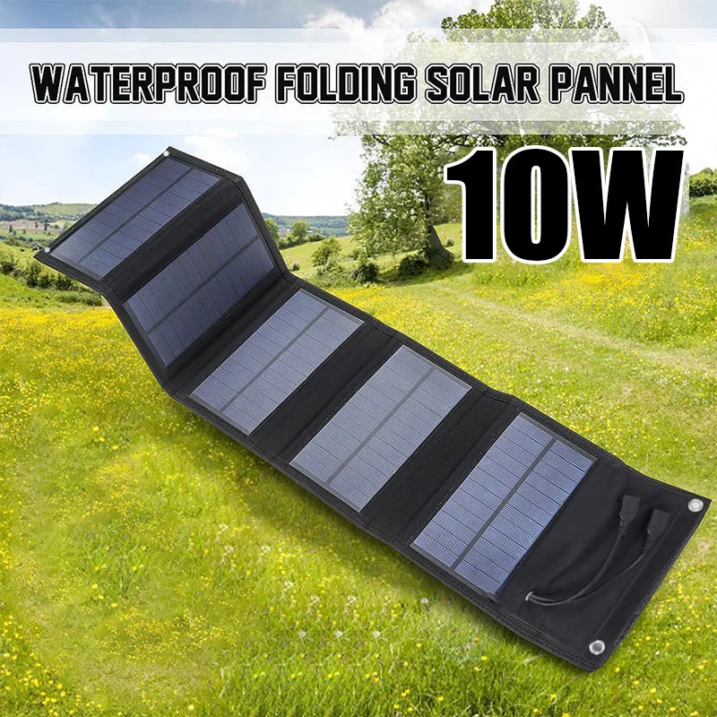 

5V Dual USB Solar Panel Portable Solar Charging Board Plate for Cell Phone Power Bank 10W Charger Outdoor Battery Supply