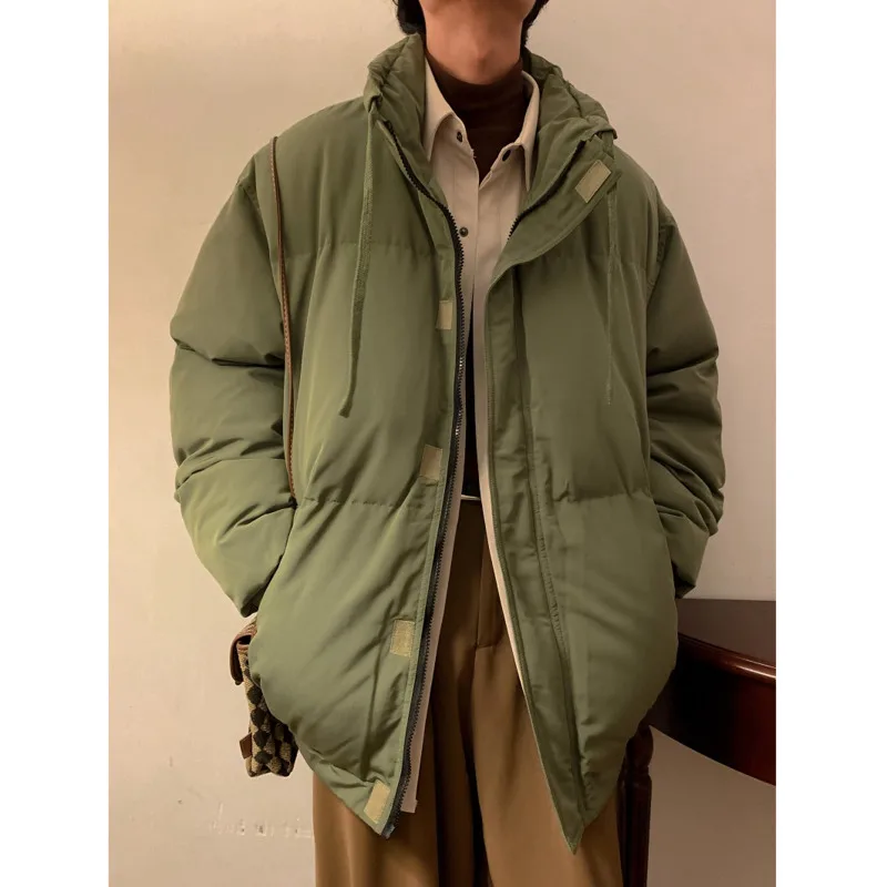 Winter Jacket Men Warm Fashion 3-color Casual Thicke Down Jacket Men Streetwear Korean Loose Thick Short Coat Mens Parker M-2XL