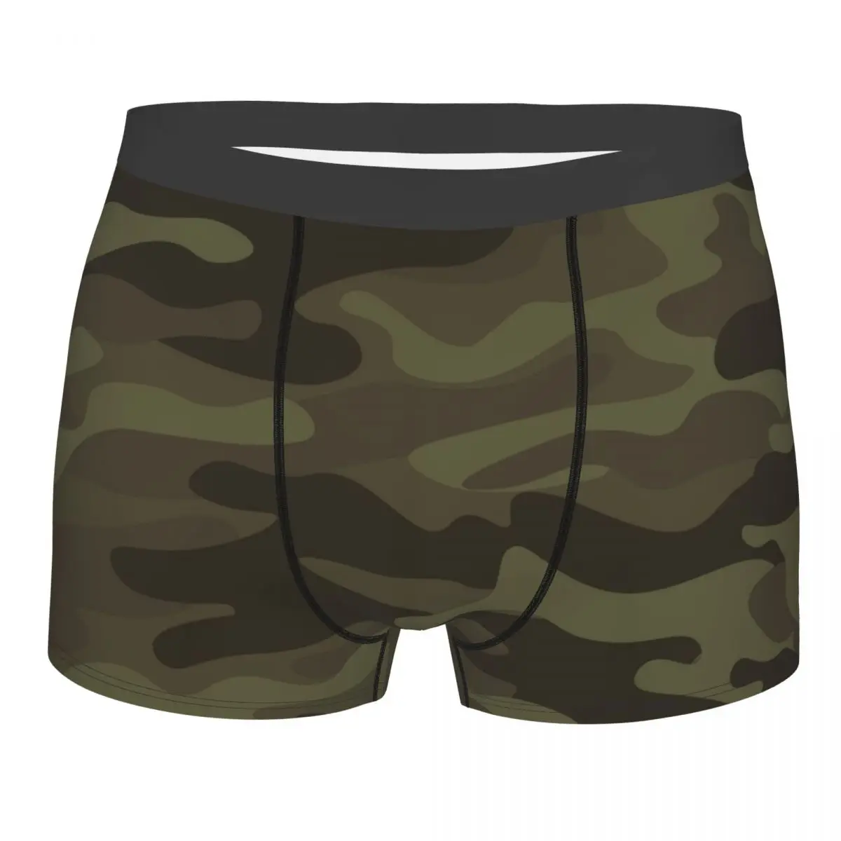 Boxershorts Men Comforable Panties Set Green Brown Camouflage Classic Print Underwear Man Boxer