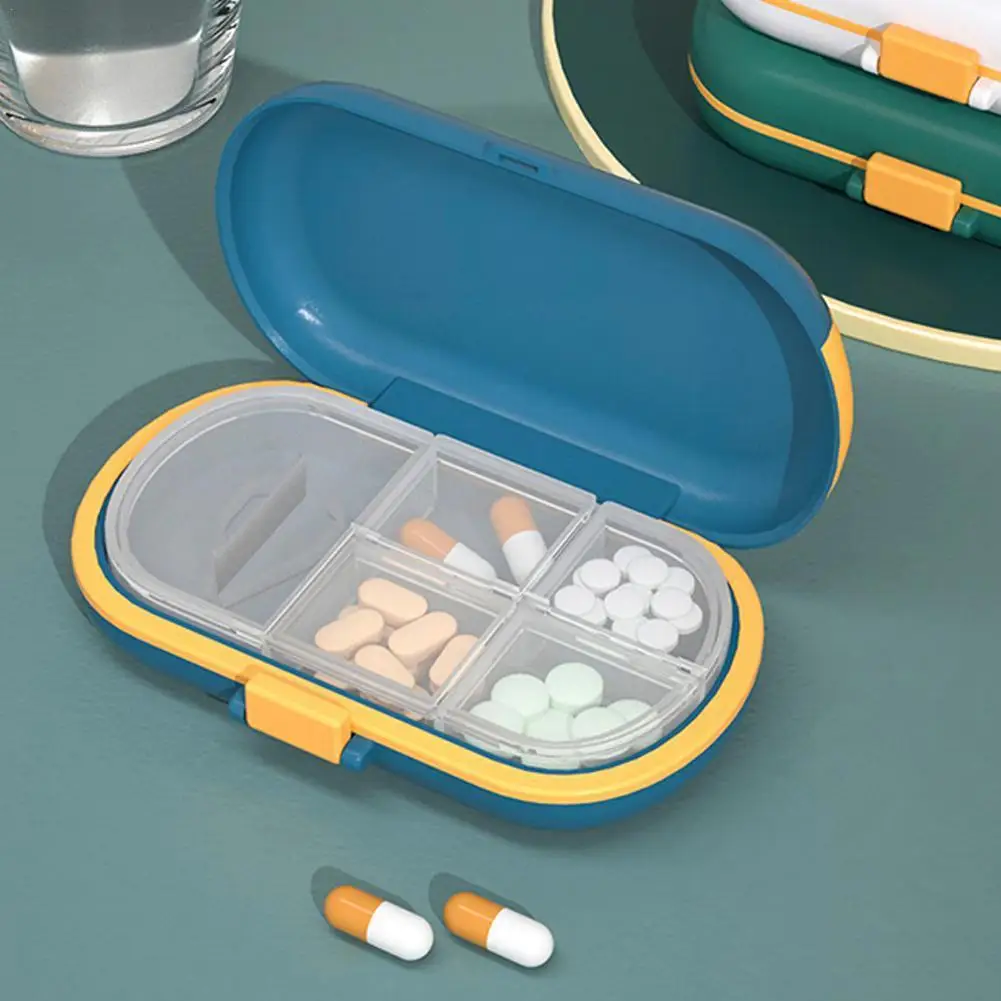 

Практичный контейнер для хранения таблеток, пластиковый органайзер для лекарств и планшетов, коробка-держатель, безопасный разделитель, половина ящика, резак, Storag U2R