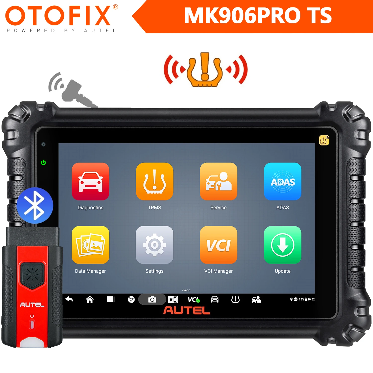 

Автомобильный сканер Autel MaxiCOM MK906Pro TS, для программирования TPMS, кодирования ЭБУ, 36 серверов