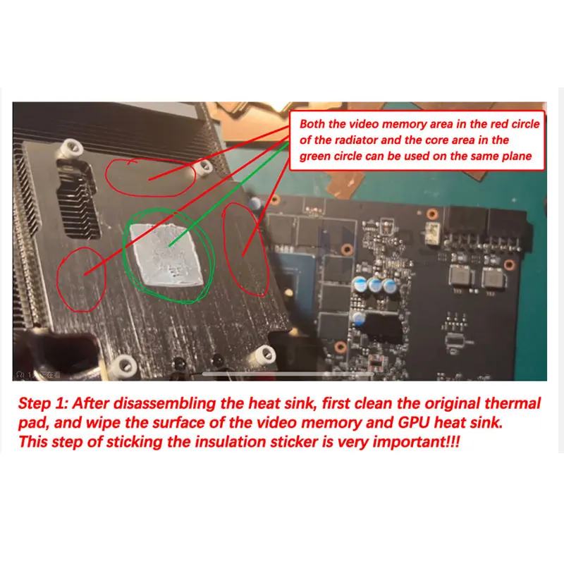 

UPSIREN GPU RAM Pure Copper Thermal Pad For Memory Graphics RTX 3060 3070 3080 3090 / 5600 5700 GPU Cooling 15-40℃ Thermal Pad